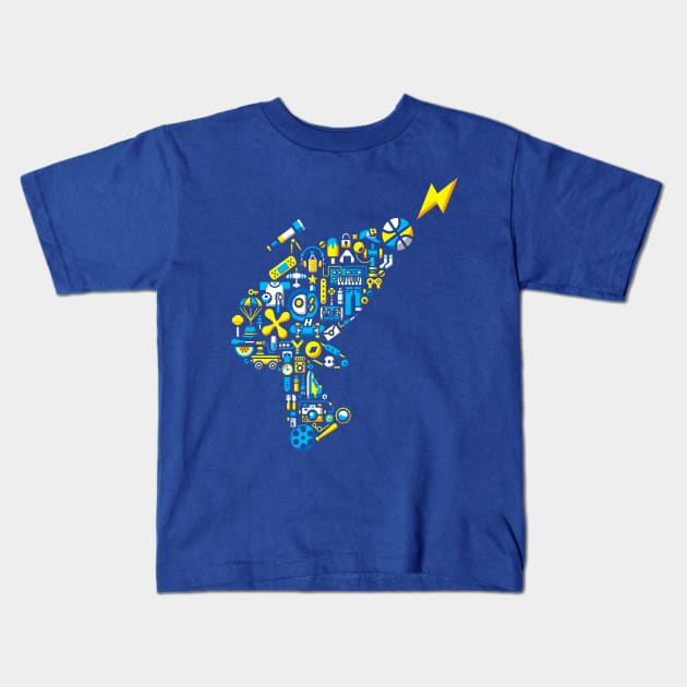 BLASTER BOY Kids T-Shirt by PEANUTSTASTE